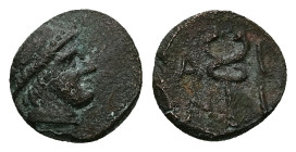 Thrace, Ainos. AE, 0.84 g 10.59 mm. Second half of the fifth century BC.