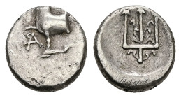 Thrace. Byzantion. AR Hemidrachm, 1.63 g 11.59 mm. Circa 353-340 BC.