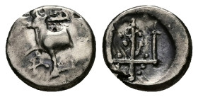 Thrace. Byzantion. AR Hemidrachm, 1.81 g 11.82 mm. Circa 353-340 BC.