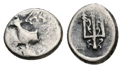 Thrace. Byzantion. AR Hemidrachm, 1.83 g 12.21 mm. Circa 353-340 BC.
