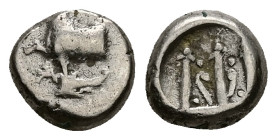 Thrace. Byzantion. AR Hemidrachm, 1.85 g 10.00 mm. Circa 353-340 BC.