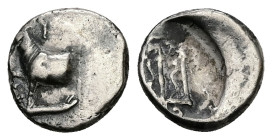 Thrace. Byzantion. AR Hemidrachm, 1.86 g 12.22 mm. Circa 353-340 BC.