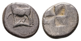 Thrace, Byzantion. AR Hemidrachm, 2.20 g 13.62 mm. Circa 340-320 BC.