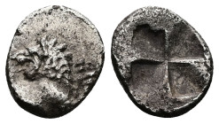 Thrace,Kardia. AR Hemiobol, 0.35 g 7.52 mm. Circa 515-493 BC.