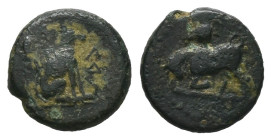 Thrace, Madytos. Ae, 3.58 g 15.87 mm. Circa 350 BC.