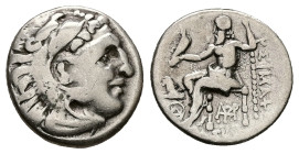 Kings of Thrace (Macedonian). Lysimachos, AR Drachm, 4.05 g 17.44 mm. 305-281 BC.