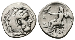Kings of Thrace. Lysimachos, AR Drachm, 4.10 g 19.08 mm. 305-281 BC.