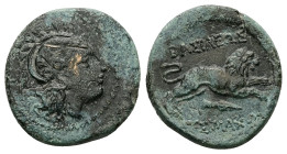 Kings of Thrace, (Macedonian). Lysimachos, Ae. 6.39 g 21.11 mm. Lysimacheia, 305-281 BC.