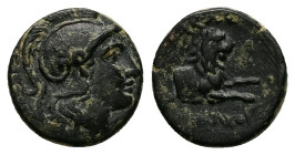 Kings of Thrace (Macedonian). Lysimachos,Ae, 2.21 g 13.20 mm. 305-281 BC.