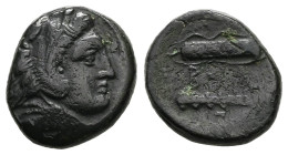 Kings of Macedon, Alexander III 'the Great'. Ae, 5.97 g 18.14 mm. 336-323 BC.