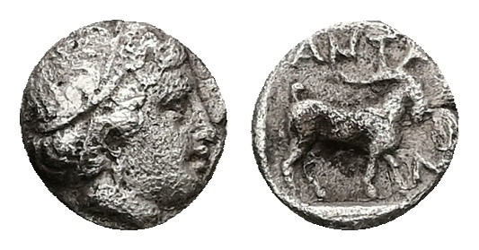 Troas, Antandros. AR Obol, 0.45 g 7.56 mm. Circa 360-350 BC.