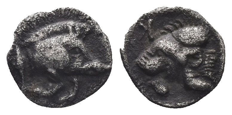 Mysia, Kyzikos. AR Hemiobol, 0.34 g 7.50 mm. 5th century BC.