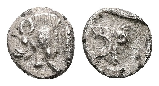 Mysia, Kyzikos. AR Hemiobol, 0.42 g 7.90 mm. 5th century BC.