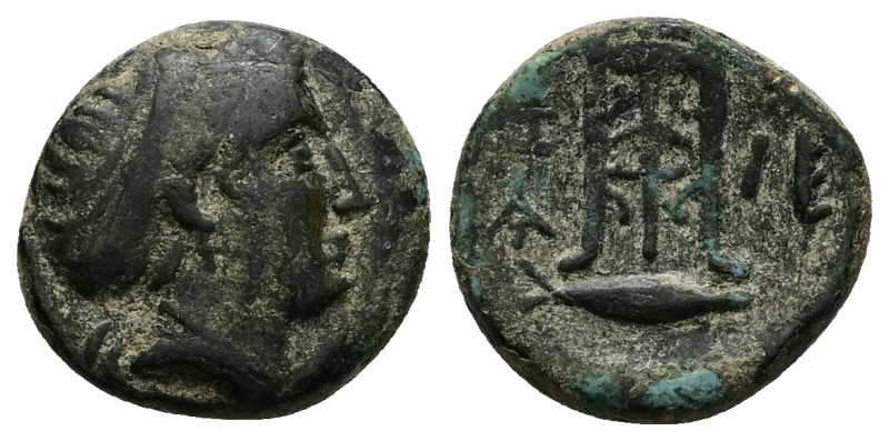 Mysia, Kyzikos. Ae, 5.14 g 17.69 mm. Circa 300-200 BC.