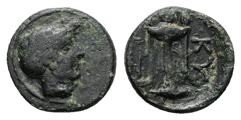 Mysia, Kyzikos. Ae, 1.29 g 12.02 mm. 3rd century BC.