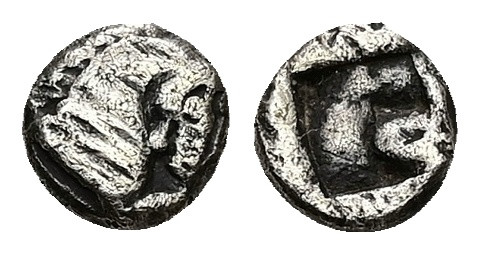 Mysia. Lampsakos. AR Obol, 0.49 g 6.89 mm. Circa 500-450 BC.