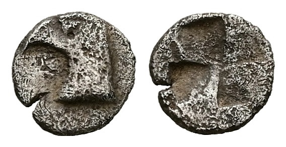 Aeolis, Kyme. AR Hemiobol. 0.29 g 7.88 mm. Circa 450-400 BC.