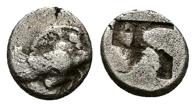 Ionia, Klazomenai. AR Diobol, 1.08 g 9.80 mm. Circa 5th century BC.