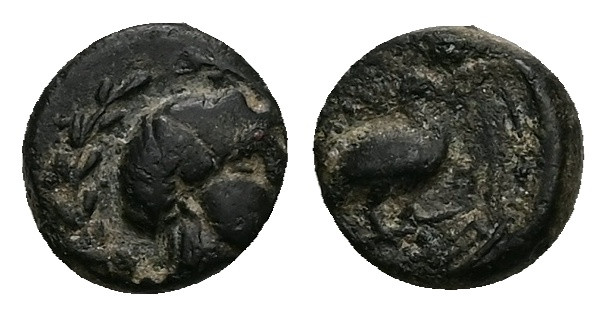 Ionia, Myous. Ae, 0.78 g 8.74 mm. Circa 400-380 BC.