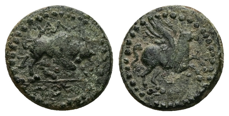 Caria, Alabanda. Ae, 2.87 g 15.31 mm. 100-1 BC.