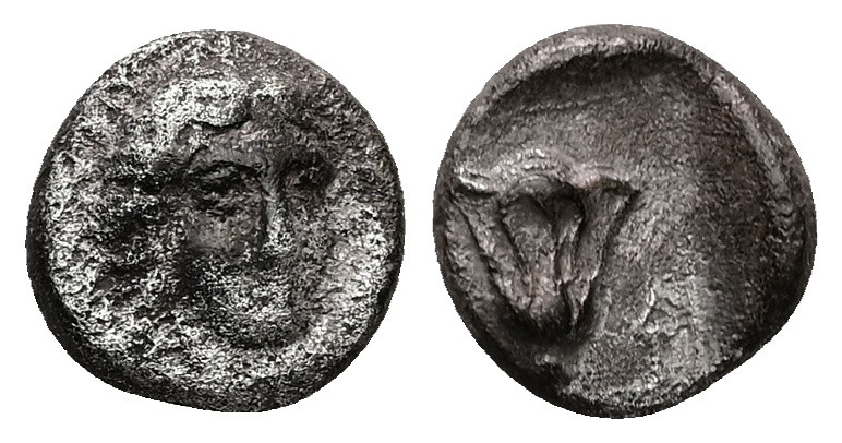 Caria, Rhodos. AR Hemidrachm, 1.84 g 10.90 mm. Circa 408/7-390 BC.