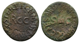 Gaius (Caligula), AD 37-41. AE, Quadrans. 2.75 g. 18.13 mm.