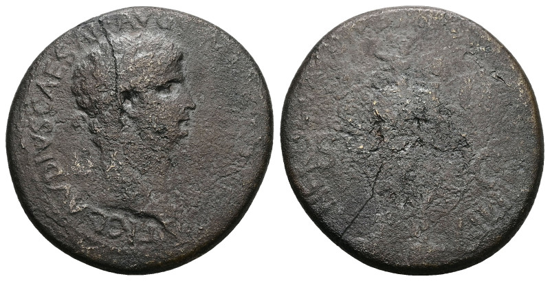 Claudius, AD 41–54. AE, Sestertius. 24.68 g. 35.03 mm. Rome.