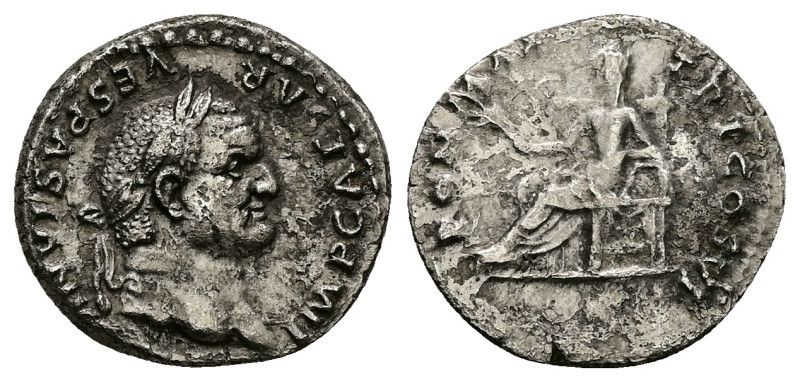 Vespasian, AD 69-79. AR, Denarius. 3.10 g. 18.92 mm. Rome.