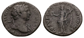 Trajan, AD 98-117. AR, Denarius. 2.54 g. 19.42 mm. Rome.
