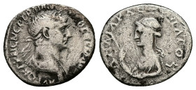 Trajan, AD 98-117. AR, Denarius. 3.03 g. 19.63 mm. Rome.