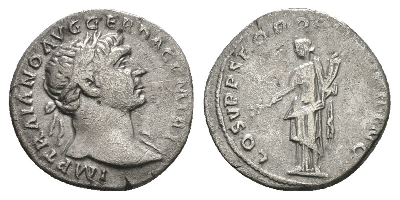 Trajan, AD 98-117. AR, Denarius. 2.97 g. 18.91 mm. Rome.