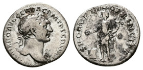 Trajan, AD 98-117. AR, Denarius. 3.03 g. 18.14 mm. Rome.