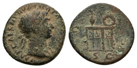 Trajan, AD 98-117. AE, Semis. 3.04 g. 17.78 mm. Rome.