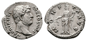 Hadrian, AD 117-138. AR, Denarius. 3.00 g. 18.27 mm. Rome.