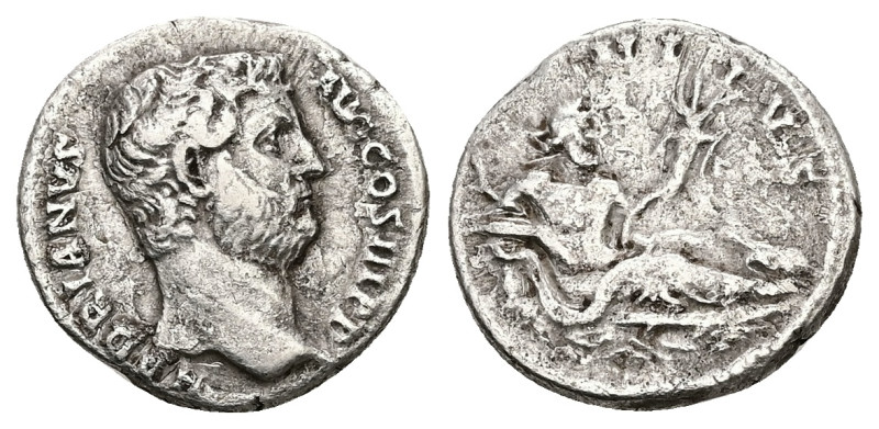 Hadrian, AD 117-138. AR, Denarius. 3.00 g. 17.40 mm. Rome.