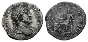 Hadrian, AD 117-138. AR, Denarius. 3.08 g. 18.77 mm. Rome.