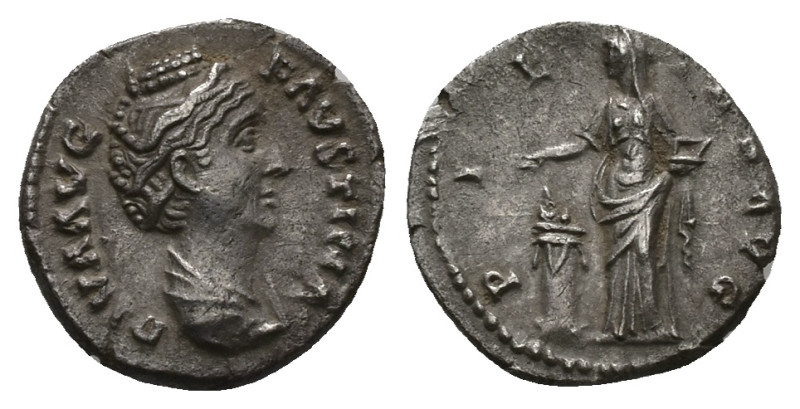 Diva Faustina, Died AD 140/1. AR, Denarius. 3.12 g. 18.12 mm. Rome.