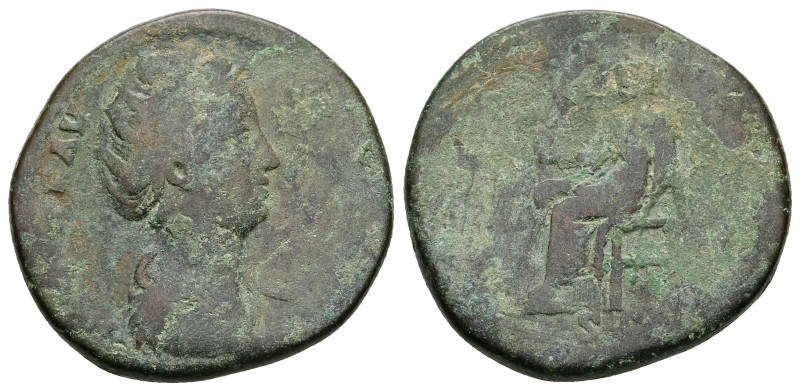 Diva Faustina, Died AD 140/1. AE, Sestertius. 21.07 g. 32.95 mm. Rome.