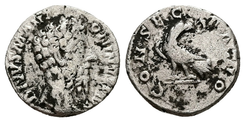 Divus Marcus Aurelius, Died 180 AD. AR, Denarius. 2.83 g. 17.16 mm. Rome.