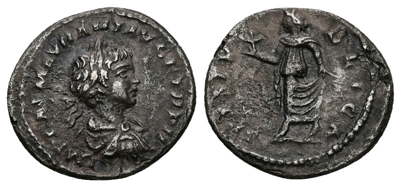 Geta as Caesar, AD 198-209. AR, Denarius. 2.28 g. 19.61 mm. Rome.