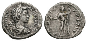 Caracalla as Caesar, AD 195-197. AR, Denarius. 3.32 g. 19.29 mm. Rome.