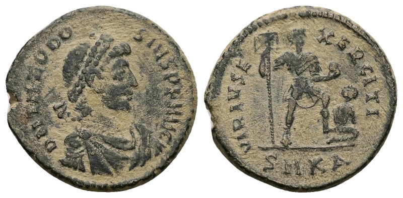 Theodosius I, AD 379-395. AE. 6.76 g. 23.46 mm. Kyzikos.