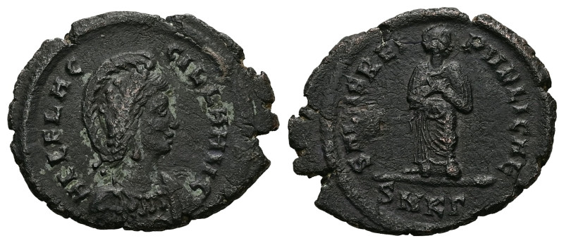 Aelia Flaccilla, AD 379-386/8. AE, Follis. 5.50 g. 27.22 mm. Kyzikos.