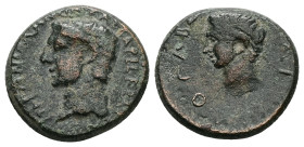Thrace, Abdera. Nero with Divus Augustus, AD 54-68. AE. 5.72 g. 20.31 mm.
Obv: ΝΕΡΩΝΙ ΚΛΑΥΔΙΩ ΚΑΙΣΑΡΙ ΣΕΒΑΣΤΩ. Bare head of Nero, left.
Rev: ΘΕΩ ΑΒΔΗΡ...
