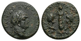 Troas, Ilium. Vespasian, AD 69-79. AE. 6.87 g. 20.55 mm.
Obv: ΑΥΤΟΚ Κ ϹƐΒΑϹ ΟΥ[ƐϹΠΑϹΙΑΝΟϹ]. Laureate head of Vespasian, right.
Rev: ΤΙΤΩ ΚΑΙϹΑΡΙ ΔΟΜΙΤ...