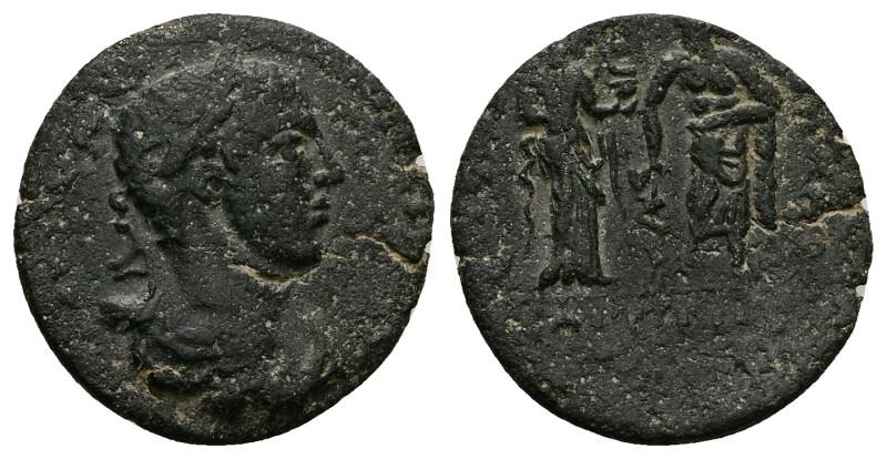 Lydia, Saitta. Elagabalus AD 218-222. AE. 4.50 g. 21.94 mm.