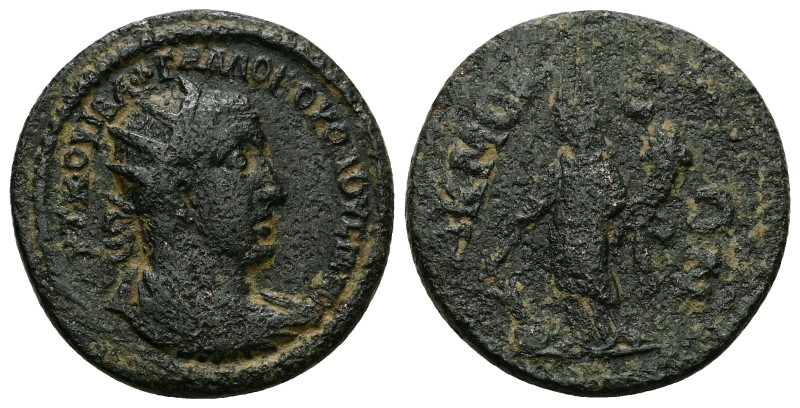 Phrygia, Acmonea. Trebonianus Gallus, AD 251-253. AE. 14.87 g. 29.04 mm.