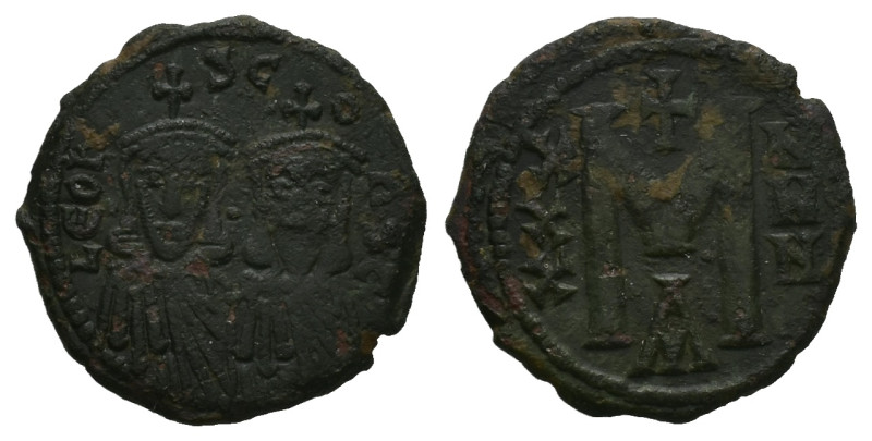 Leo III 'the Isaurian' and Constantine V, AD 717-741. AE, Follis. 6.00 g. 23.51 ...