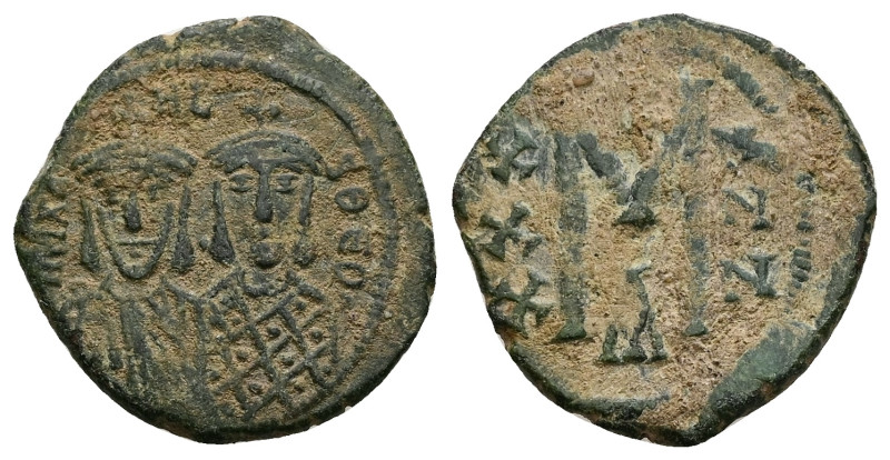 Michael I and Theophylactus 811-813 AD. AE, Follis. 5.52 g. 23.01 mm. Constantin...