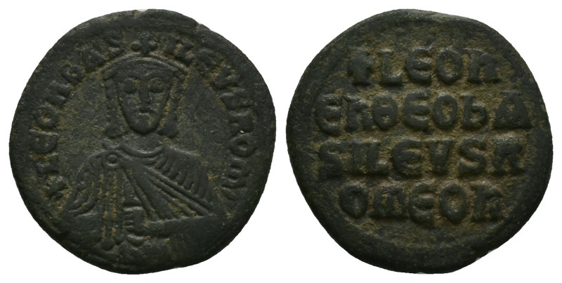 Leo VI the Wise, AD 886-912. AE, Follis. 10.60 g. 27.34 mm. Constantinople.